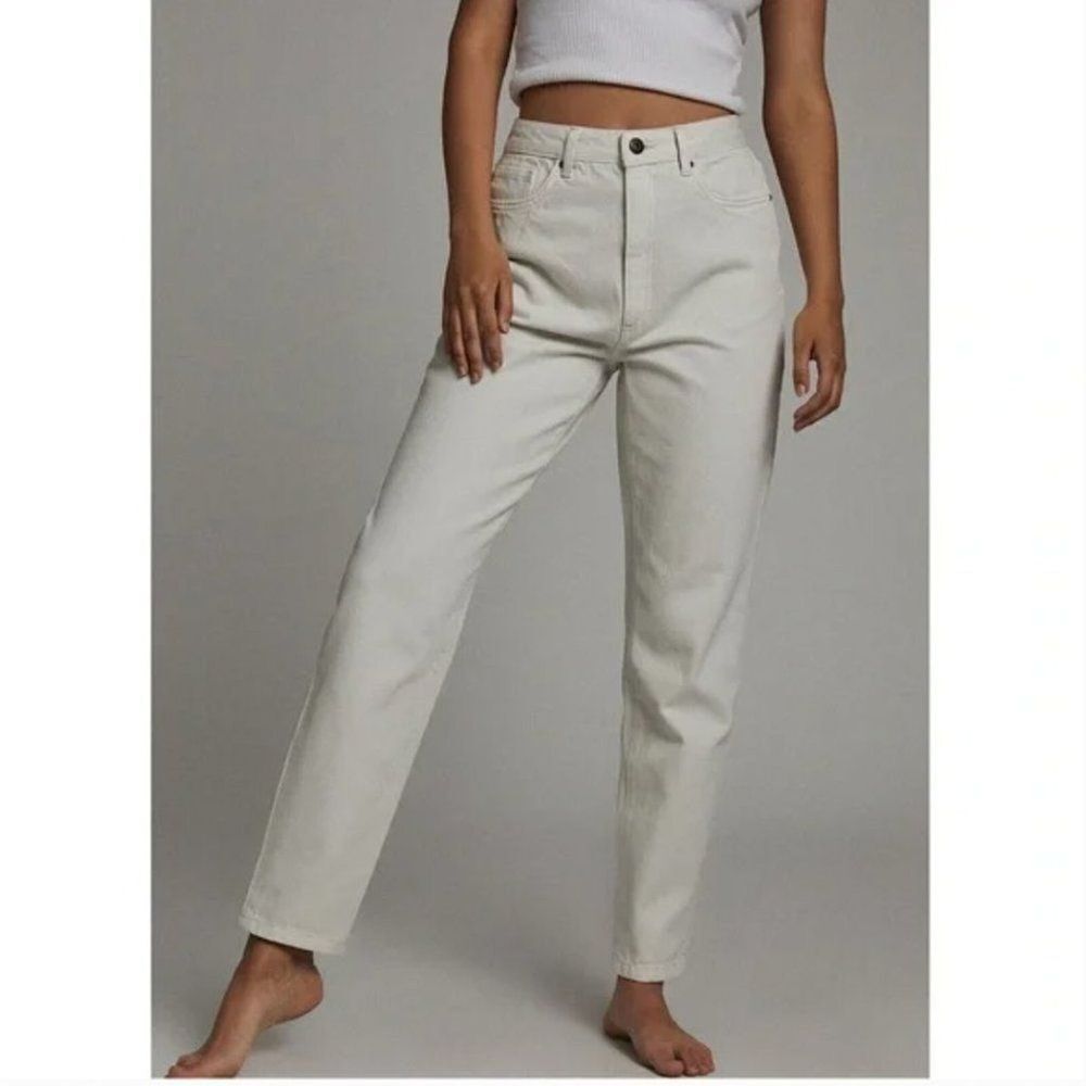 NEW Cotton On Relaxed Tapered Jeans Ivory Sz 36 100%‎ Cotton Women's